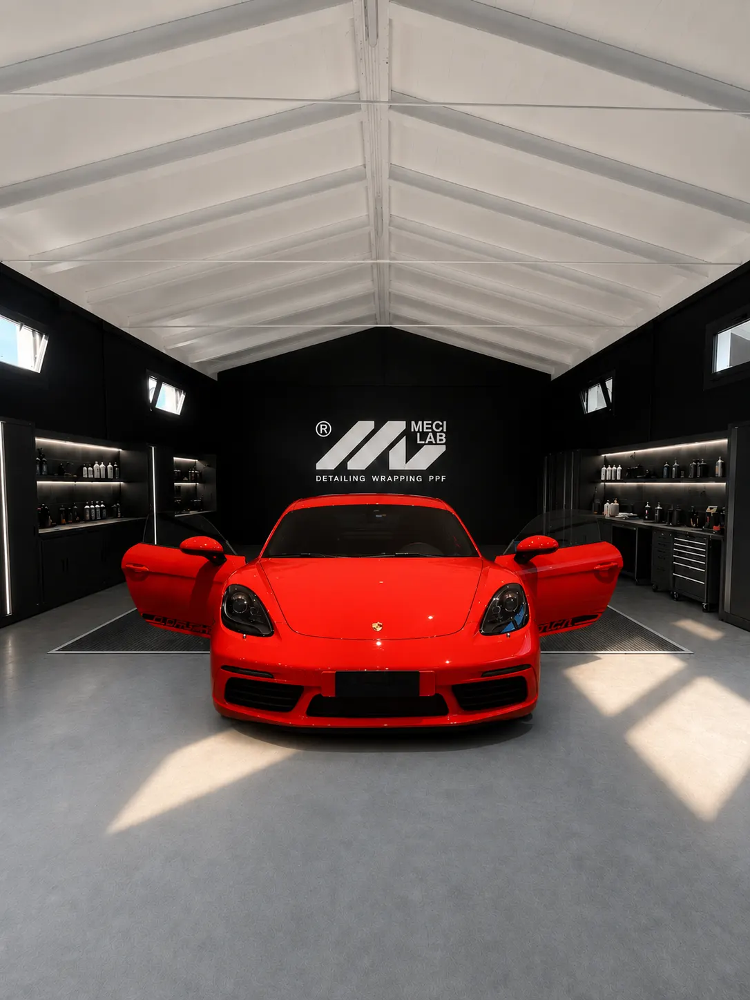 Porsche 911 (Guards Red) lavorata da MECI LAB