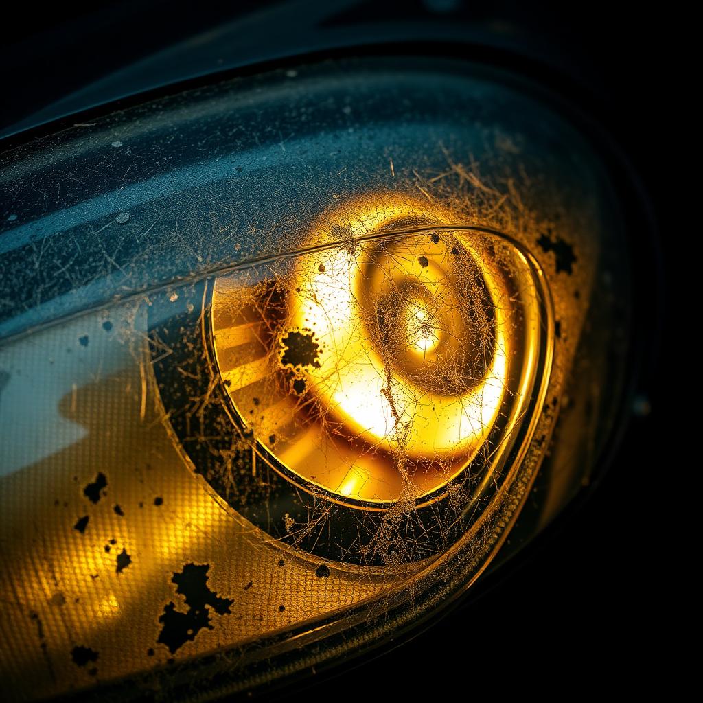 Danni tipici al fari di un'auto senza PPF